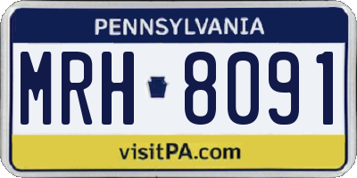 PA license plate MRH8091