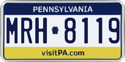 PA license plate MRH8119