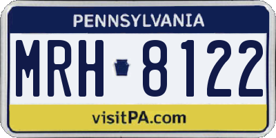 PA license plate MRH8122
