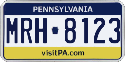 PA license plate MRH8123