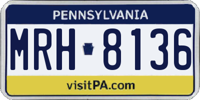 PA license plate MRH8136