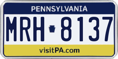 PA license plate MRH8137