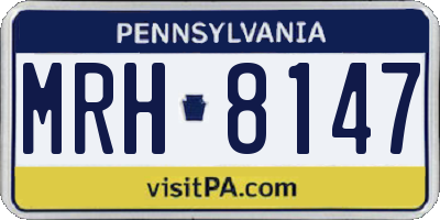 PA license plate MRH8147