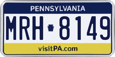 PA license plate MRH8149