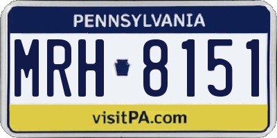 PA license plate MRH8151