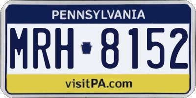 PA license plate MRH8152