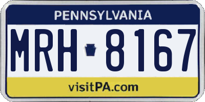 PA license plate MRH8167