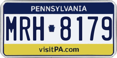 PA license plate MRH8179