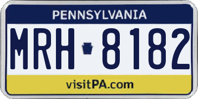 PA license plate MRH8182