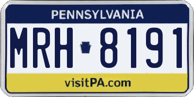 PA license plate MRH8191