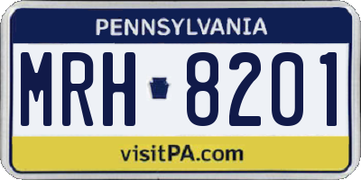 PA license plate MRH8201