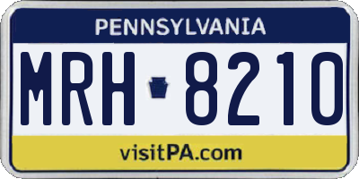 PA license plate MRH8210