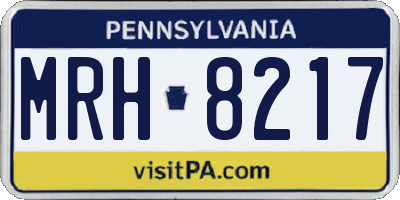 PA license plate MRH8217