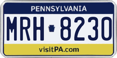 PA license plate MRH8230