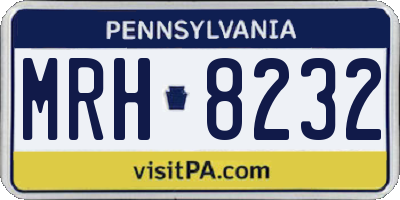 PA license plate MRH8232