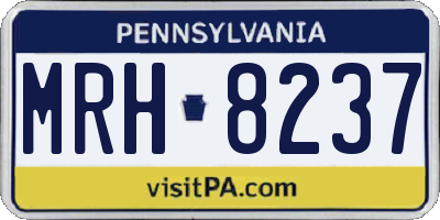 PA license plate MRH8237