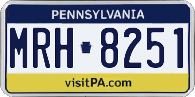PA license plate MRH8251