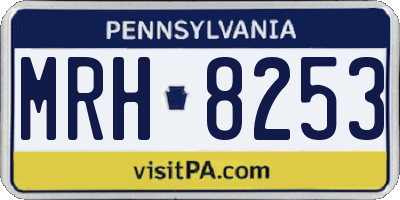 PA license plate MRH8253