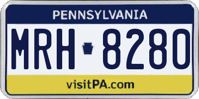 PA license plate MRH8280