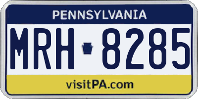 PA license plate MRH8285