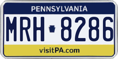 PA license plate MRH8286