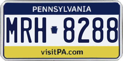 PA license plate MRH8288