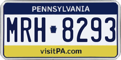 PA license plate MRH8293
