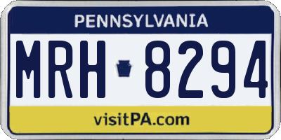 PA license plate MRH8294