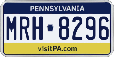 PA license plate MRH8296