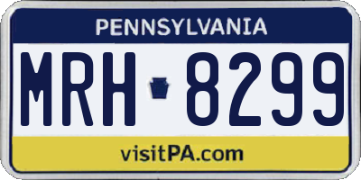 PA license plate MRH8299