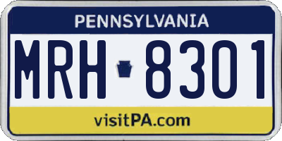 PA license plate MRH8301
