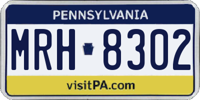 PA license plate MRH8302