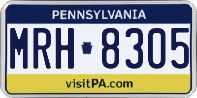 PA license plate MRH8305
