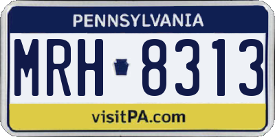 PA license plate MRH8313