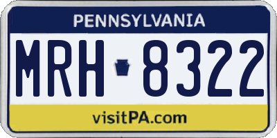 PA license plate MRH8322