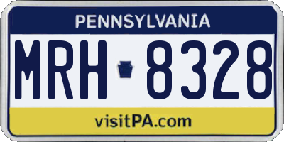 PA license plate MRH8328