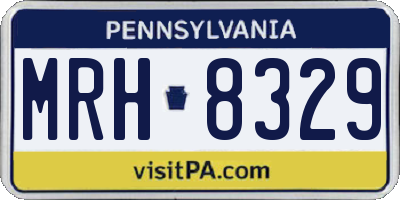 PA license plate MRH8329