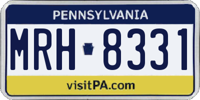 PA license plate MRH8331