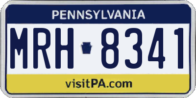 PA license plate MRH8341