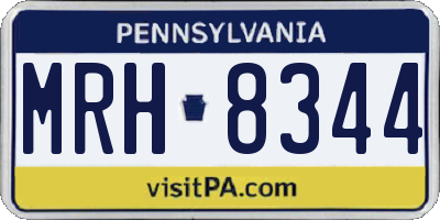 PA license plate MRH8344