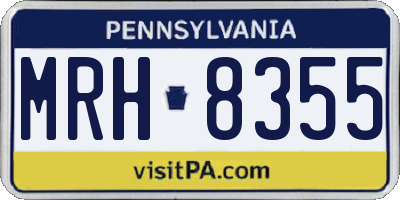 PA license plate MRH8355