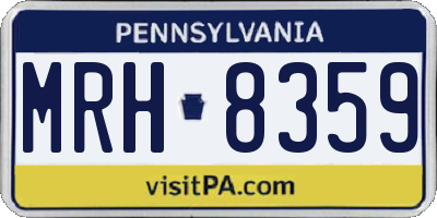 PA license plate MRH8359