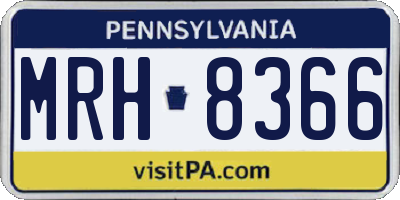 PA license plate MRH8366