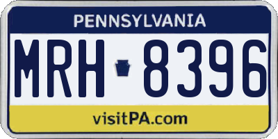 PA license plate MRH8396