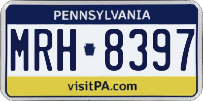 PA license plate MRH8397