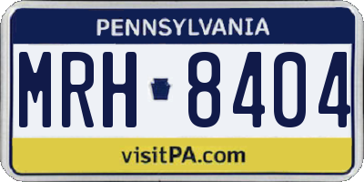 PA license plate MRH8404