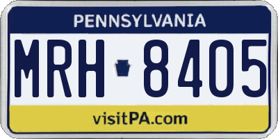 PA license plate MRH8405