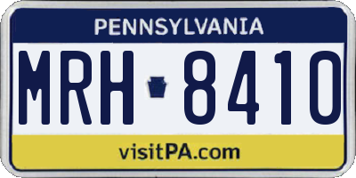 PA license plate MRH8410