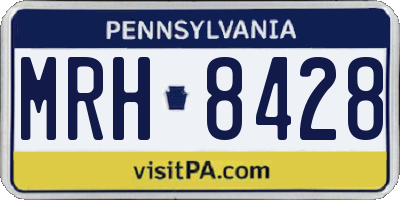 PA license plate MRH8428