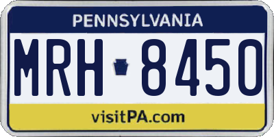 PA license plate MRH8450